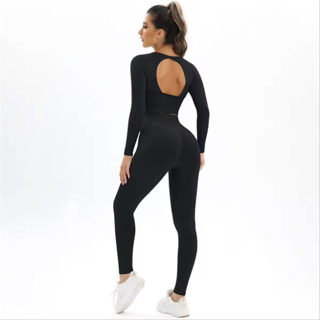 FREYSHA Active Duo Seamless Long Sleeve and Leggings Fitness Set for Women
