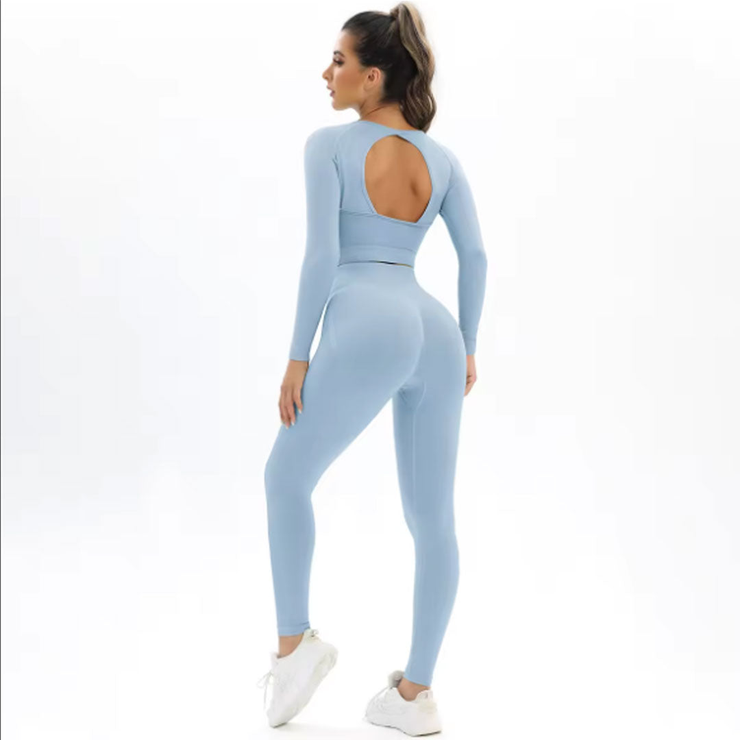 FREYSHA Active Duo Seamless Long Sleeve and Leggings Fitness Set for Women