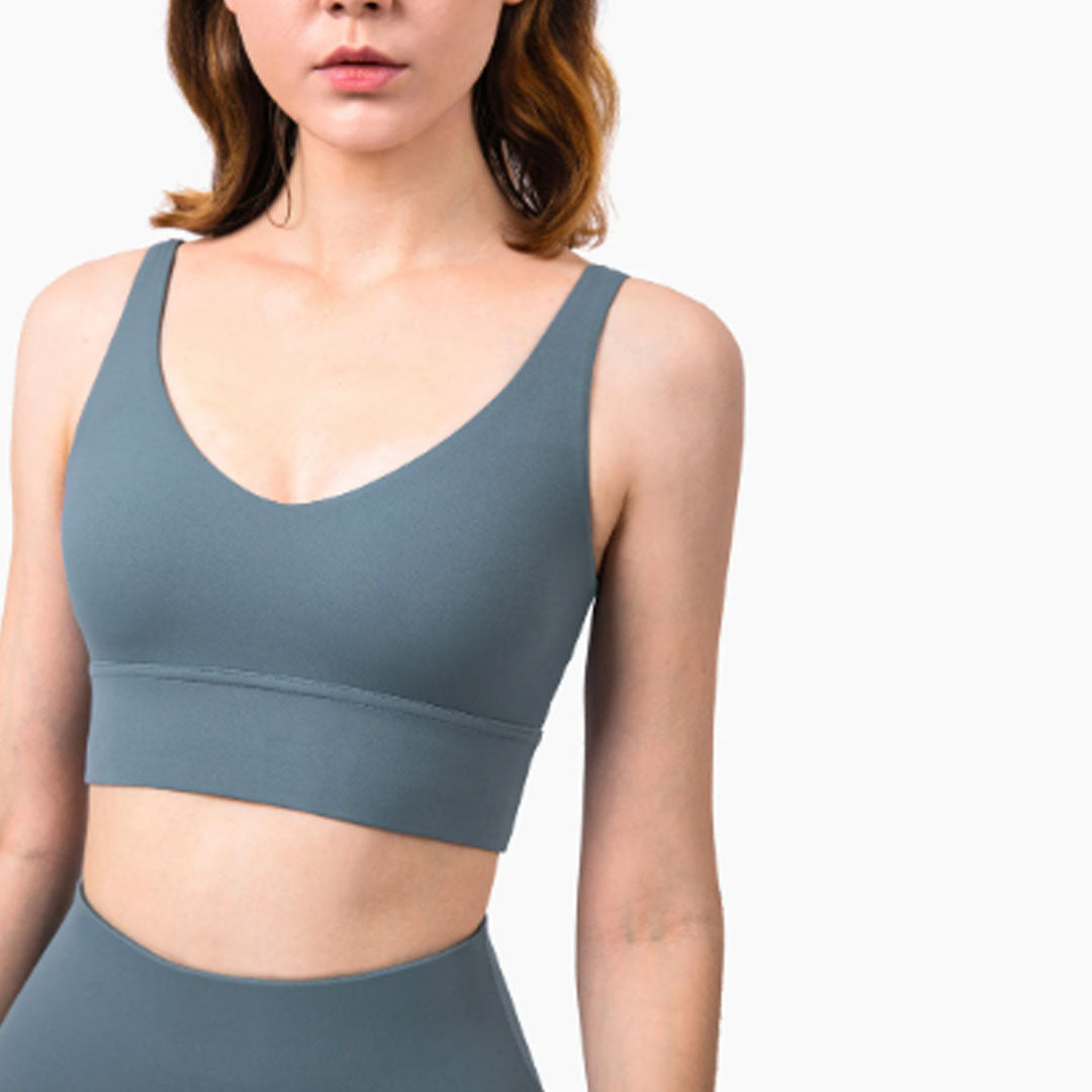 FREYSHA Crop Top Bra Shorts Nude Feeling Sport Suit Workout Outfit Fitness Wear
