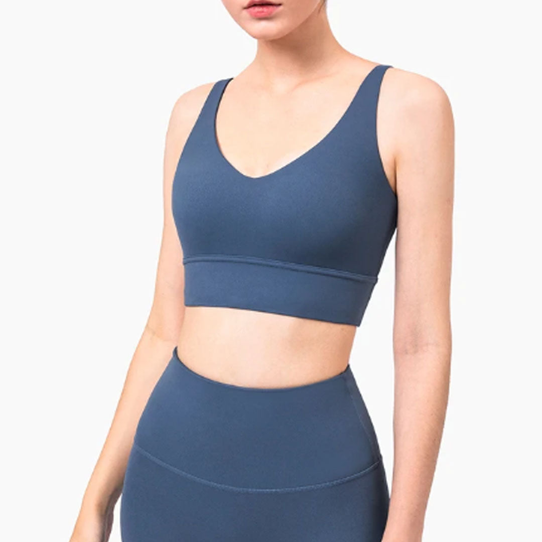 FREYSHA Crop Top Bra Shorts Nude Feeling Sport Suit Workout Outfit Fitness Wear