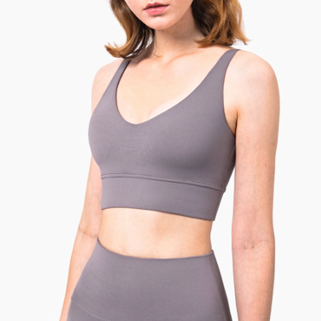 FREYSHA Crop Top Bra Shorts Nude Feeling Sport Suit Workout Outfit Fitness Wear