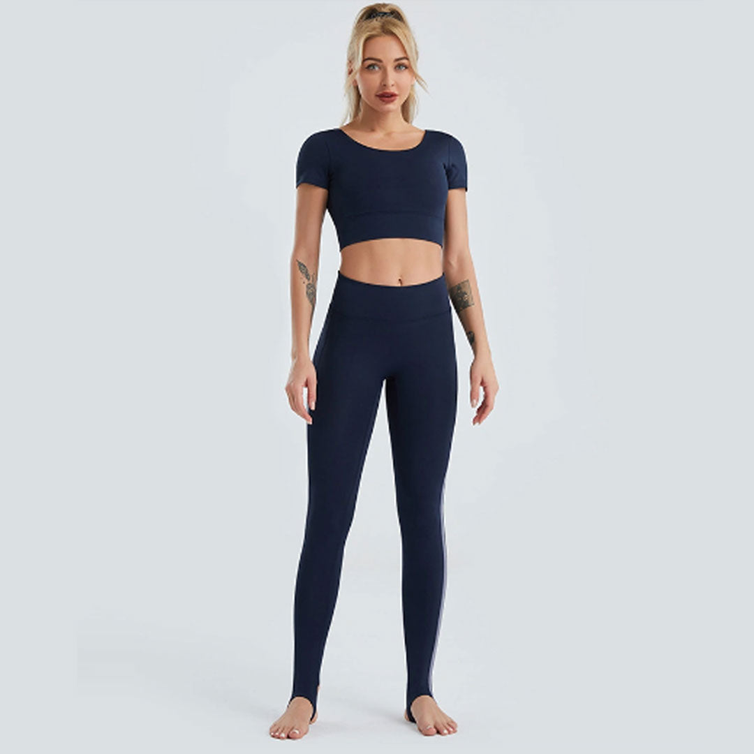 FREYSHA Summer Short-Sleeve Crop Top Breathable Yoga and Fitness Apparel for Women