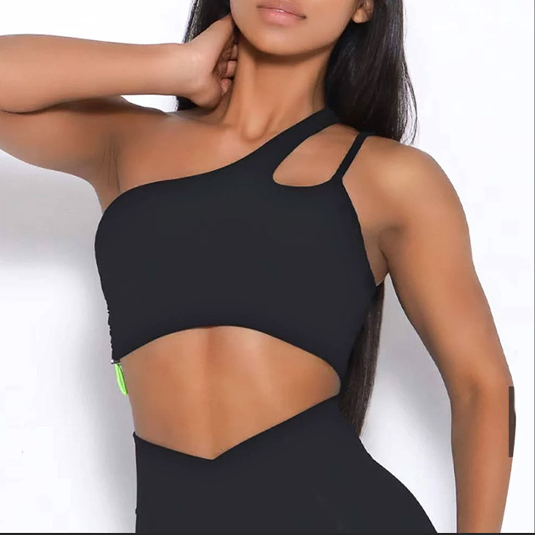 FREYSHA One Shoulder Set Women Gym Clothing Sport Seamless Leggings Sportswear