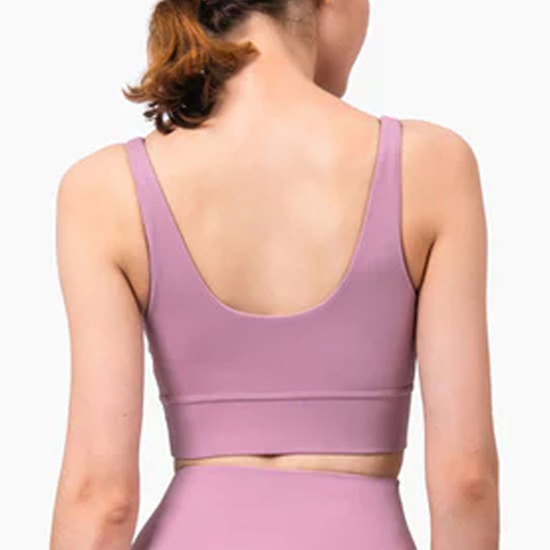 FREYSHA Crop Top Bra Shorts Nude Feeling Sport Suit Workout Outfit Fitness Wear
