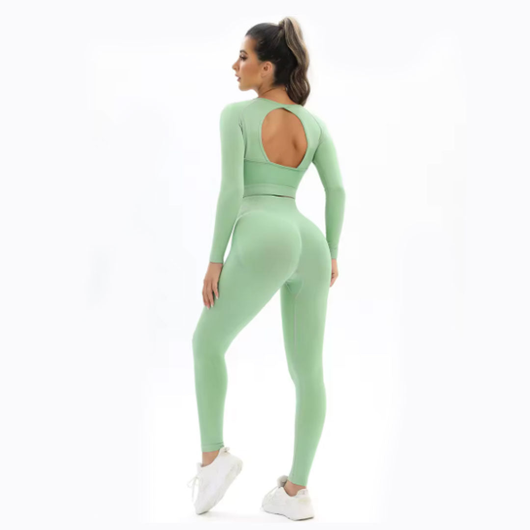 FREYSHA Active Duo Seamless Long Sleeve and Leggings Fitness Set for Women
