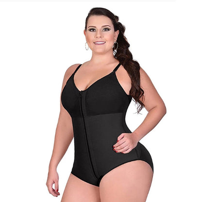 FREYSHA Zip-Up Women Body Shaper with Built-In Bra Tummy Controlling Shapewear