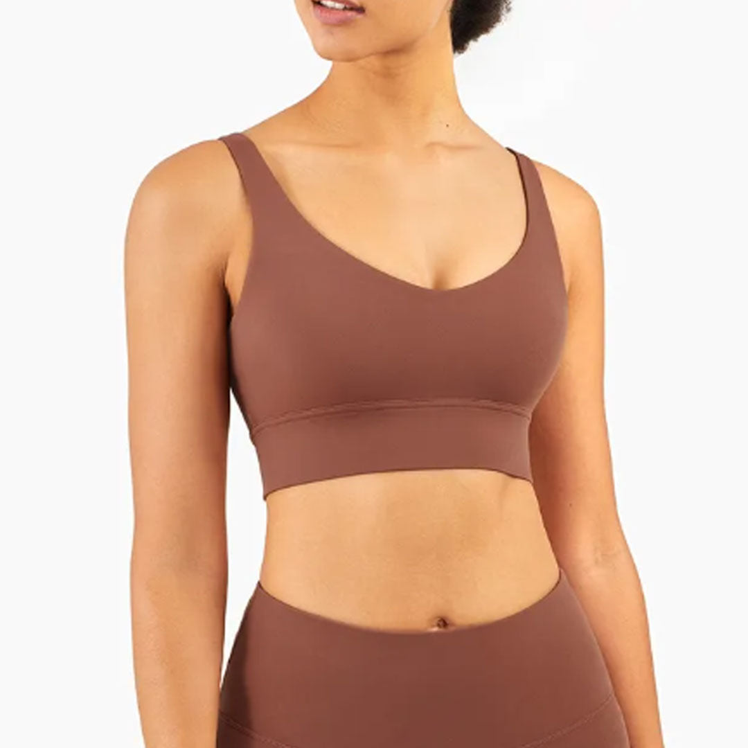 FREYSHA Crop Top Bra Shorts Nude Feeling Sport Suit Workout Outfit Fitness Wear