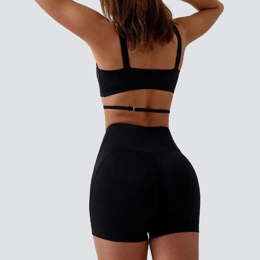 FREYSHA Sportswear Sexy String Bra Compression Pants 2PC Yoga Seamless Legging Set