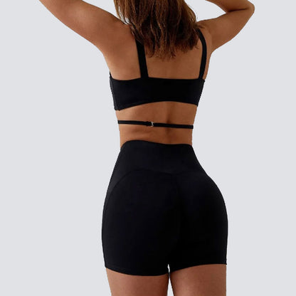 FREYSHA Sportswear Sexy String Bra Compression Pants 2PC Yoga Seamless Legging Set