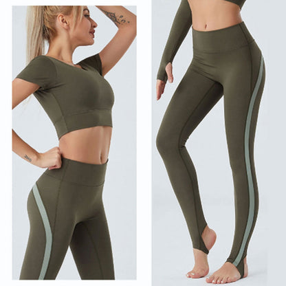FREYSHA Summer Short-Sleeve Crop Top Breathable Yoga and Fitness Apparel for Women