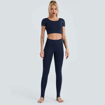 FREYSHA Summer Short-Sleeve Crop Top Breathable Yoga and Fitness Apparel for Women