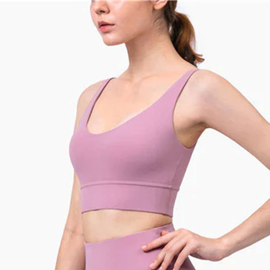 FREYSHA Crop Top Bra Shorts Nude Feeling Sport Suit Workout Outfit Fitness Wear