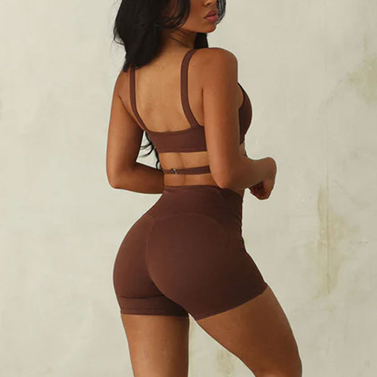 FREYSHA Sportswear Sexy String Bra Compression Pants 2PC Yoga Seamless Legging Set
