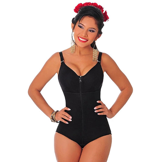 FREYSHA Zip-Up Women Body Shaper with Built-In Bra Tummy Controlling Shapewear