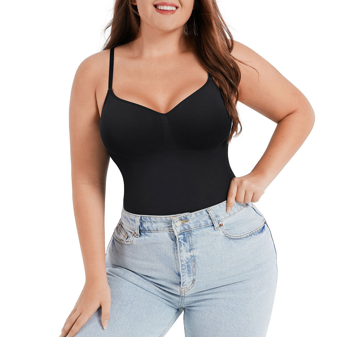 FREYSHA Women's Seamless Shapewear Thong Bodysuit Tank Top