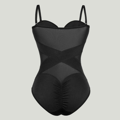 FREYSHA X Cross Sculpting Sheer Mesh Shapewear for Midsection Compression